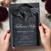 Invitation Gothique Bat Tombstone Halloween Party