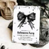 Invitation Gothique Black Bow Coquette Halloween Party