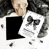 Invitation Gothique Black Bow Coquette Halloween Party