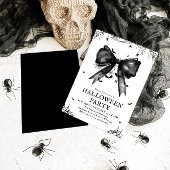 Invitation Gothique Black Bow Coquette Halloween Party