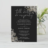 Invitation Gothique Black Et White Photo Engagement Party (Debout devant)