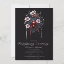 Gothique Black & Red Spider Floral Web Handfasting