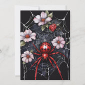 Invitation Gothique Black & Red Spider Floral Web Handfasting (Dos)