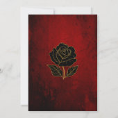 Invitation Gothique Black Rose Blood Red Engagement Party (Dos)