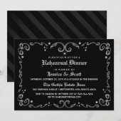 Invitation gothique blanc noir de dîner de (Devant / Derrière)