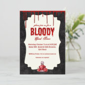 Invitation Gothique Bloody Halloween Party (Debout devant)