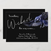 Invitation Gothique Corbeau Quelque Chose Fête D'Halloween Wi (Devant / Derrière)