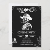 Invitation Gothique Cowboy Skeleton Art (Devant)