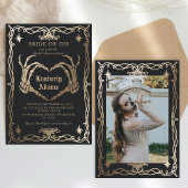 Invitation Gothique Crâne Fête des mariées noire