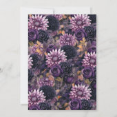 Invitation Gothique Crâne foncé Floral Halloween Fête des mar (Dos)