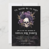 Invitation Gothique crâne foncé Floral Halloween Mariage (Devant)