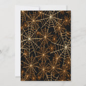 Invitation Gothique Crâne Orange Spider Web Halloween Party (Dos)