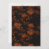 Invitation Gothique Crâne Orange Splatz Halloween Party (Dos)