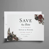Invitation Gothique Crâne rouge Rose Enregistrer la date Cart