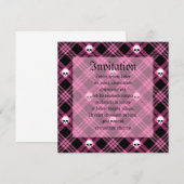 Invitation Gothique Crâne Tartan Plaid (Devant / Derrière)