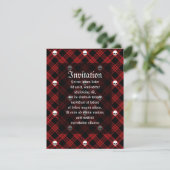 Invitation Gothique Crâne Tartan Plaid (Debout devant)