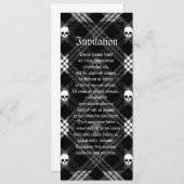 Invitation Gothique Crâne Tartan Plaid (Devant / Derrière)