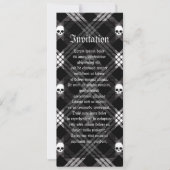 Invitation Gothique Crâne Tartan Plaid (Devant)