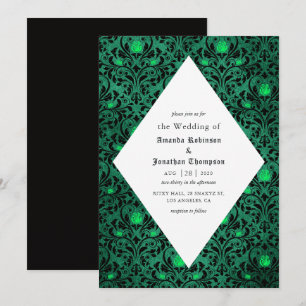 Invitation Gothique Damask Imprimer Rustique Mariage d'Hallow