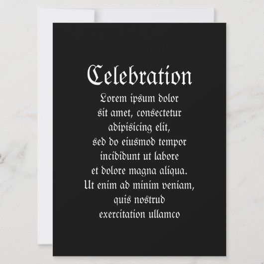 Invitation Gothique Dame de crâne (Dos)