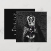 Invitation Gothique Dame de crâne (Devant / Derrière)