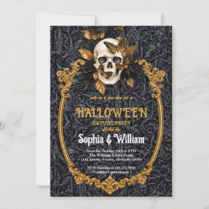 Invitation gothique de crâne pour soirée d'Hallowe