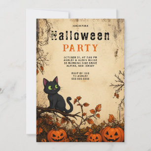 Invitation gothique de fête d'Halloween au thème d