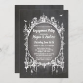 Invitation gothique de Halloween de cadre de (Devant / Derrière)