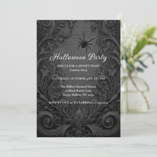 Invitation Gothique de la fête d'Halloween (Debout devant)