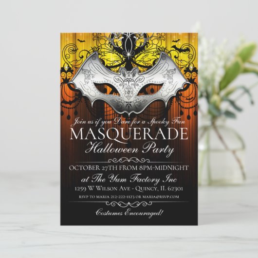 Invitation gothique de partie de mascarade de (Debout devant)