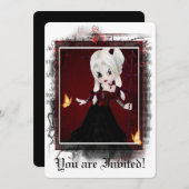 Invitation gothique Douche nuptiale Little Devil 2 (Devant / Derrière)