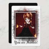 Invitation gothique Douche nuptiale Little Devil 3 (Devant / Derrière)