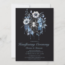 Gothique Dusty Blue Spider Floral Web Handfasting