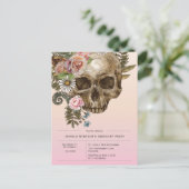 Invitation Gothique Dusty Pink Crâne Vintage (Debout devant)