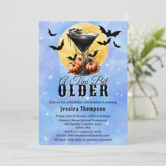 Invitation Gothique Éffrayant A Tini Un Peu Plus Ancien Anniv (Debout devant)