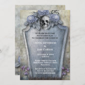 Invitation Gothique Éffrayant squelette Mariage d'Halloween (Devant / Derrière)