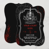 Invitation gothique et effrayante pour Halloween d (Devant / Derrière)