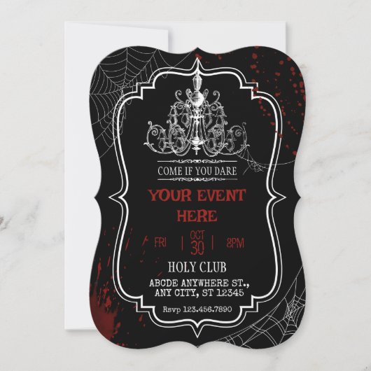 Invitation gothique et effrayante pour Halloween d (Devant)
