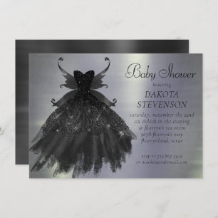 Invitation Gothique Fairy Black Gown   Vampy Goth Glam Sheen