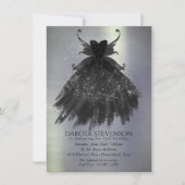 Invitation Gothique Fairy Black Gown | Vampy Goth Glam Sheen (Devant)