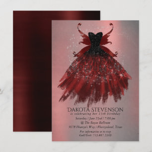 Invitation Gothique Fairy Crimson Gown   Fer rouge profond ra
