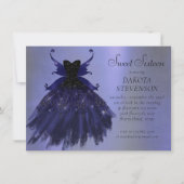 Invitation Gothique Fairy Indigo Gown | Fleur royale violet p (Devant)