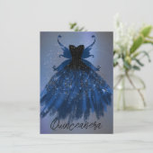 Invitation Gothique Fairy Navy Gown | Fleur bleue de Cobalt p (Debout devant)