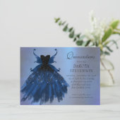 Invitation Gothique Fairy Navy Gown | Fleur bleue de Cobalt p (Debout devant)