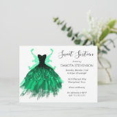 Invitation Gothique Fairy Turquoise Gown | Fleur verte profon (Debout devant)