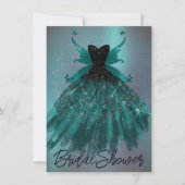 Invitation Gothique Fairy Turquoise Gown | Fleur verte profon (Devant)