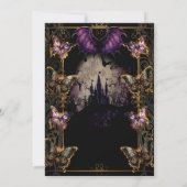 Invitation Gothique Fairytale Gold Butterfly & Bat Sweet 16 (Dos)