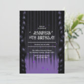 Invitation Gothique Fille Braids violet Ado fête d'anniversai (Debout devant)
