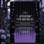 Invitation Gothique Fille Braids violet Ado fête d'anniversai