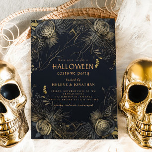 Invitation Gothique Floral Adulte Halloween Costume Party